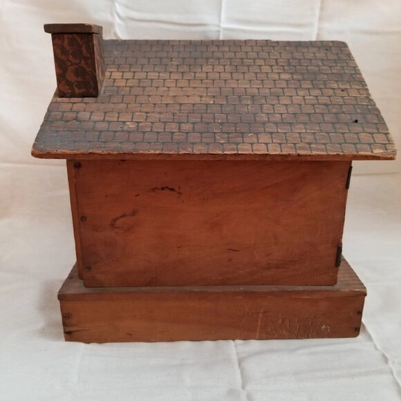 Antique Morton Converse Lithographed Primitive Wood Dollhouse - Picture 8 of 10